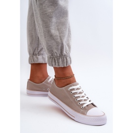 Zapatillas bajas clásicas de material para mujer Beige oscuro Lennabella 9