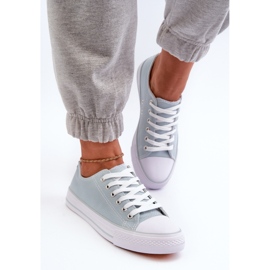 Zapatillas bajas clásicas de tela para mujer Mint Lennabella azul 7