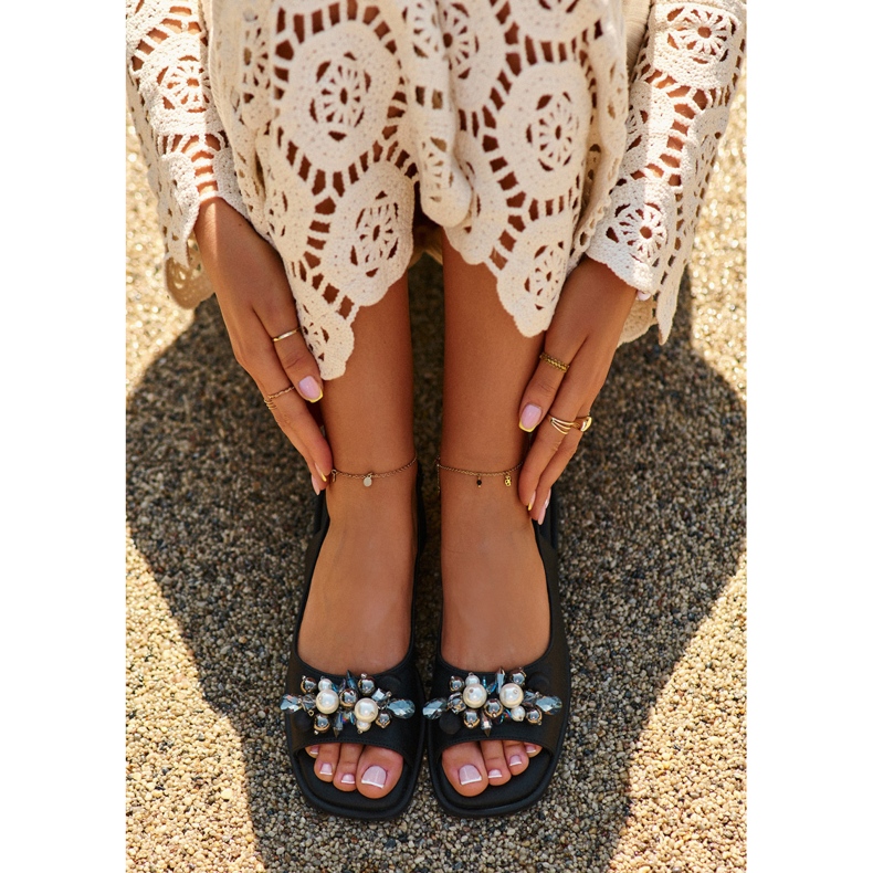 Sandalias Mujer Con Adornos S.Barski KV27-004 Negro 1