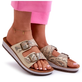 Chanclas Mujer Cómodas Con Hebillas Inblu CP000045 Dorado 8