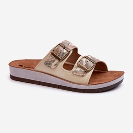 Chanclas Mujer Cómodas Con Hebillas Inblu CP000045 Dorado 3