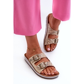 Chanclas Mujer Cómodas Con Hebillas Inblu CP000045 Dorado 4