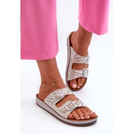 Chanclas Mujer Cómodas Con Hebillas Inblu CP000045 Beige 6