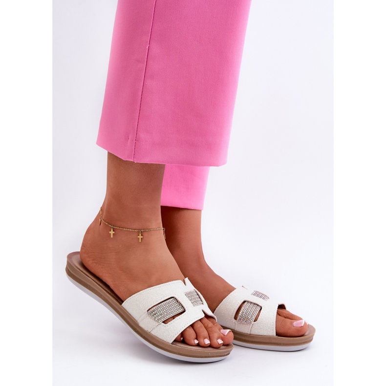 Chanclas Mujer Cómodas Brillantes Inblu BA000050 Blanco 1