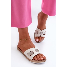 Chanclas Mujer Cómodas Brillantes Inblu BA000050 Blanco 4