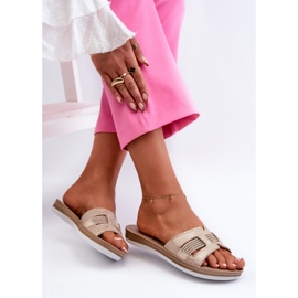Chanclas Mujer Cómodas Brillantes Inblu BA000050 Dorado 6
