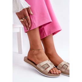 Chanclas Mujer Cómodas Brillantes Inblu BA000050 Dorado 8