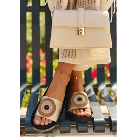 Chanclas Mujer Piel Con Adorno S.Barski KV27-019 Dorado 7