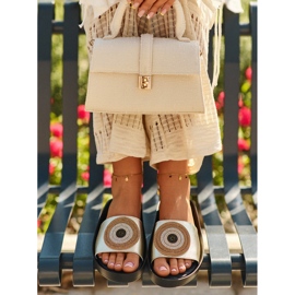 Chanclas Mujer Piel Con Adorno S.Barski KV27-019 Dorado 6