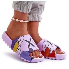 Chanclas De Goma Con Estampado De Monstruos Morados violeta 7