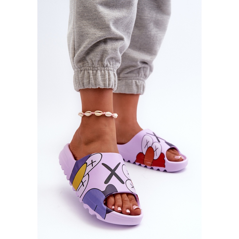Chanclas De Goma Con Estampado De Monstruos Morados violeta 2