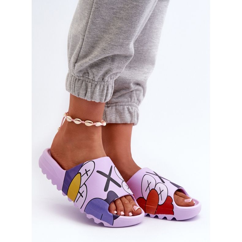 Chanclas De Goma Con Estampado De Monstruos Morados violeta 1 Chanclas De Goma Con Estampado De Monstruos Morados violeta 1