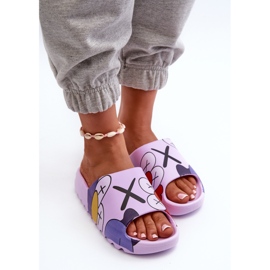 Chanclas De Goma Con Estampado De Monstruos Morados violeta 5
