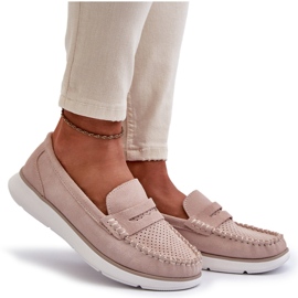 Sergio Leone SP012 Mocasines de ante beige con plataforma 9