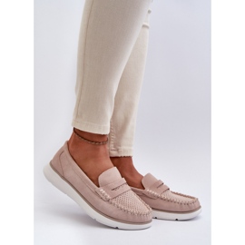 Sergio Leone SP012 Mocasines de ante beige con plataforma 1