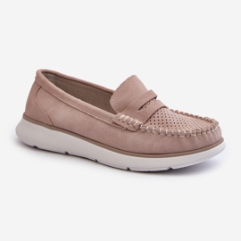 Sergio Leone SP012 Mocasines de ante beige con plataforma 3
