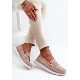 Sergio Leone SP012 Mocasines de ante beige con plataforma 7