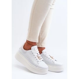 Zapatillas Mujer Piel Plataforma Con Osito Blanco Vinceza 66641 6