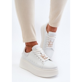 Zapatillas Mujer Piel Plataforma Con Osito Blanco Vinceza 66641 8