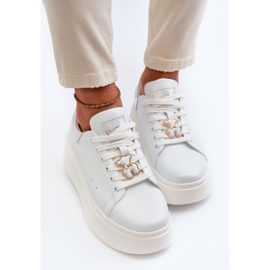 Zapatillas Mujer Piel Plataforma Con Osito Blanco Vinceza 66641 11