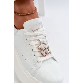 Zapatillas Mujer Piel Plataforma Con Osito Blanco Vinceza 66641 13
