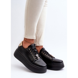 Deportivas Mujer de Piel con Plataforma Negro Vinceza 66700 7