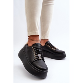 Deportivas Mujer de Piel con Plataforma Negro Vinceza 66700 8