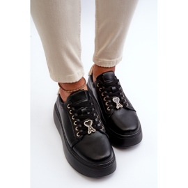 Deportivas Mujer de Piel con Plataforma Negro Vinceza 66700 10