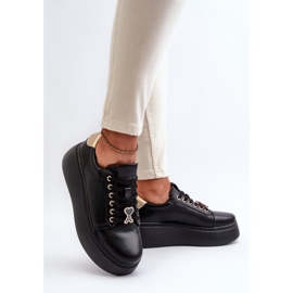 Deportivas Mujer de Piel con Plataforma Negro Vinceza 66700 11