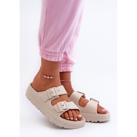 EVento Chanclas Mujer Melorea Espuma Beige con Plataforma 1