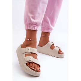 EVento Chanclas Mujer Melorea Espuma Beige con Plataforma 2