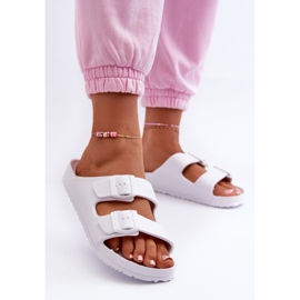 Chanclas de mujer de espuma con hebillas blanco Luciene 2