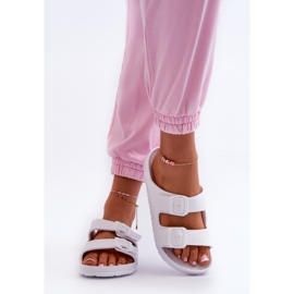 Chanclas de mujer de espuma con hebillas blanco Luciene 4
