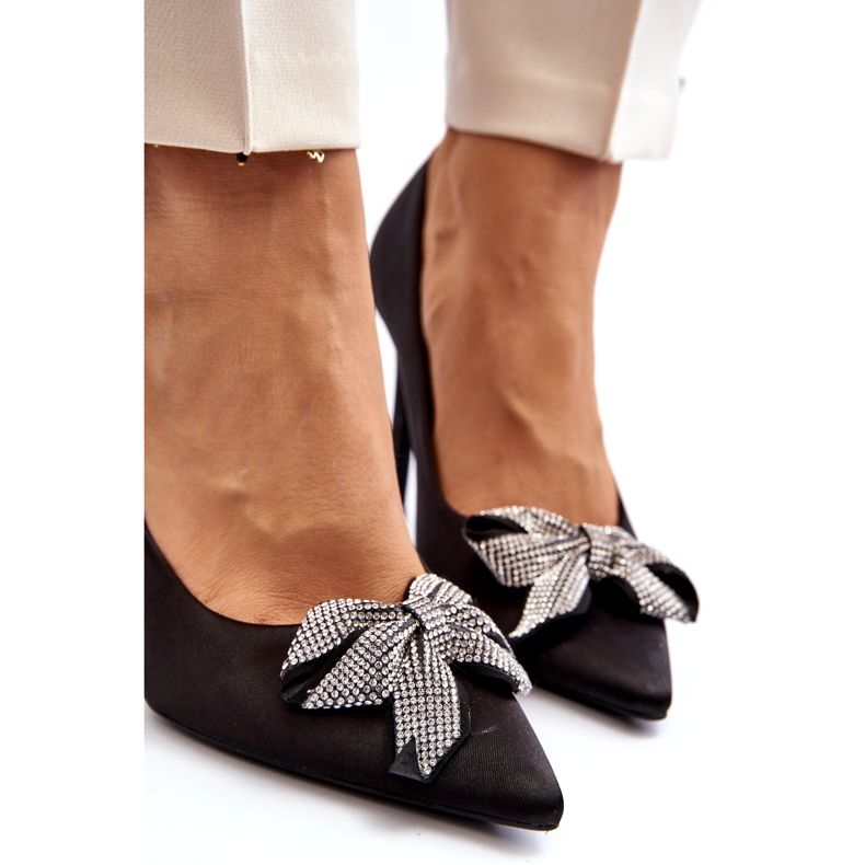 Sweet Shoes Tacones altos Fairine negros con lazo 5