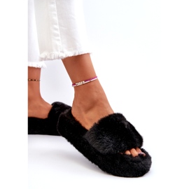 Pantuflas de Mujer de Pelo Negro Stepia 2 Pantuflas de Mujer de Pelo Negro Stepia 2