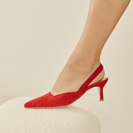 Marco Shoes Las chanclas de Emilian rojo 2