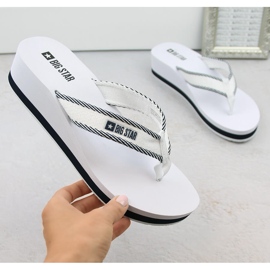 Chanclas de cuña para mujer, blanco Big Star NN274A726 2