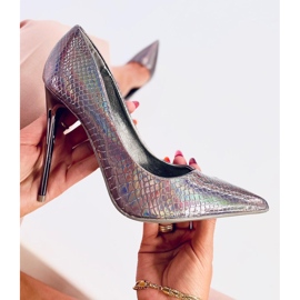 Tacones irisados ​​de mujer Jean Gun gris 5