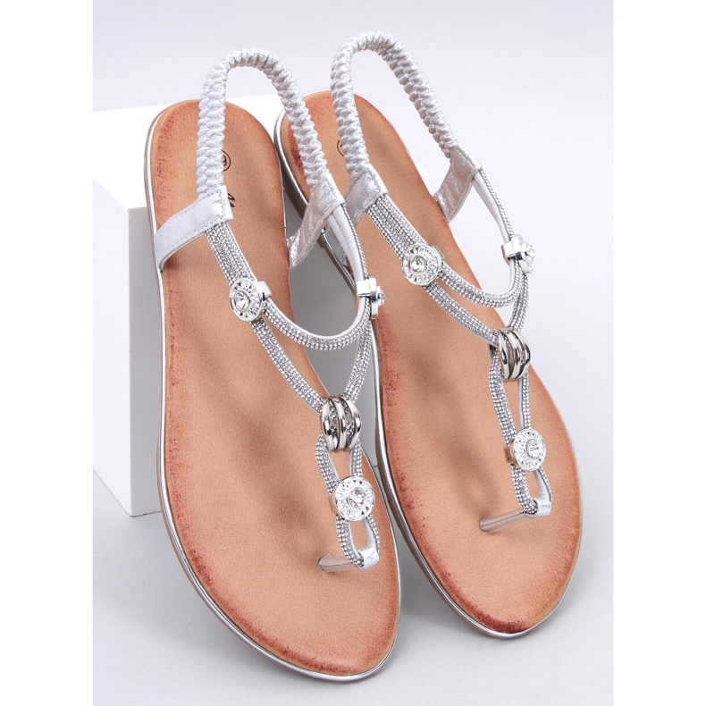 Sandalias decoradas con circonitas Loties Silver plata 1