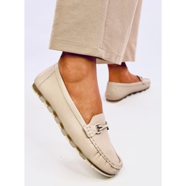 Mocasín clásico con plantilla de piel Debell Beige 5
