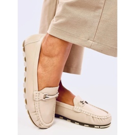 Mocasín clásico con plantilla de piel Debell Beige 3