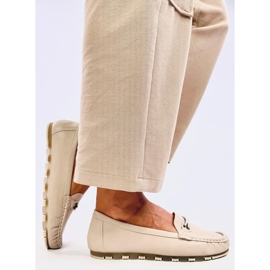 Mocasín clásico con plantilla de piel Debell Beige 4