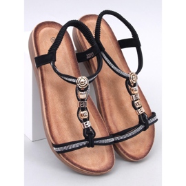 Isabey Sandalias negras decoradas con circonitas. negro 1