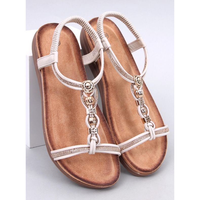 Sandalias decoradas con circonitas Isabey Beige 1