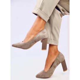 Zapatos de tacón color caqui Annette beige 4