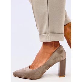 Zapatos de tacón color caqui Annette beige 3