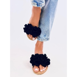 Chanclas suaves con flores Diaye Black negro 2
