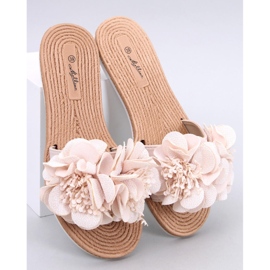 Chanclas suaves con flores Diaye Beige 1