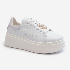 Zapatillas Mujer Piel Plataforma Con Osito Blanco Vinceza 66641 14