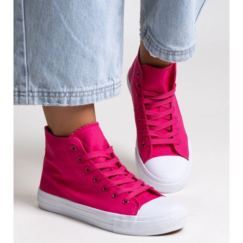 Bez marki Zapatillas altas Ghanem rosa oscuro 1